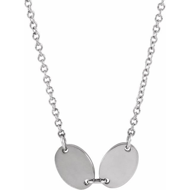 Sterling Silver 2-Disc Engravable Family Disc 18" Necklace