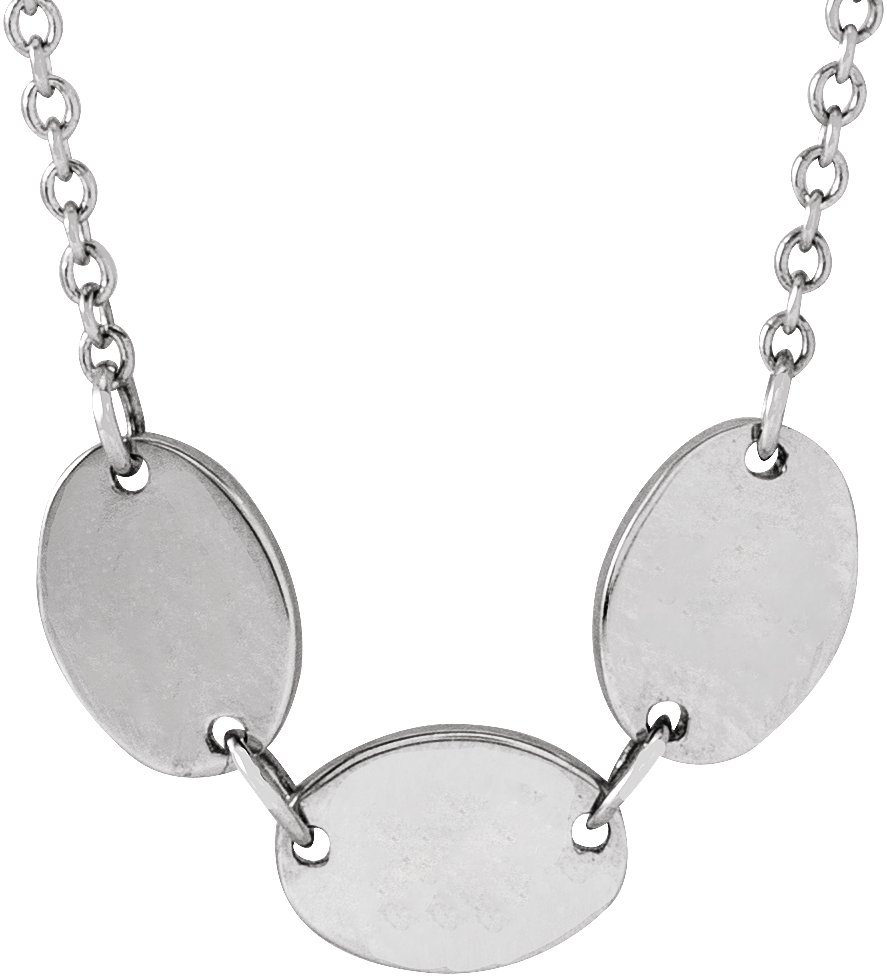 Sterling Silver 3-Disc Engravable Family Disc 18" Necklace