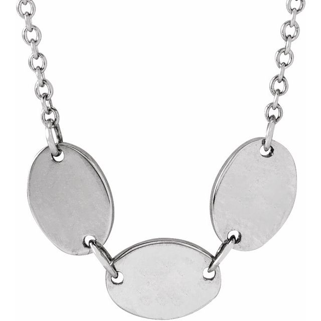 Sterling Silver 3-Disc Engravable Family Disc 18" Necklace