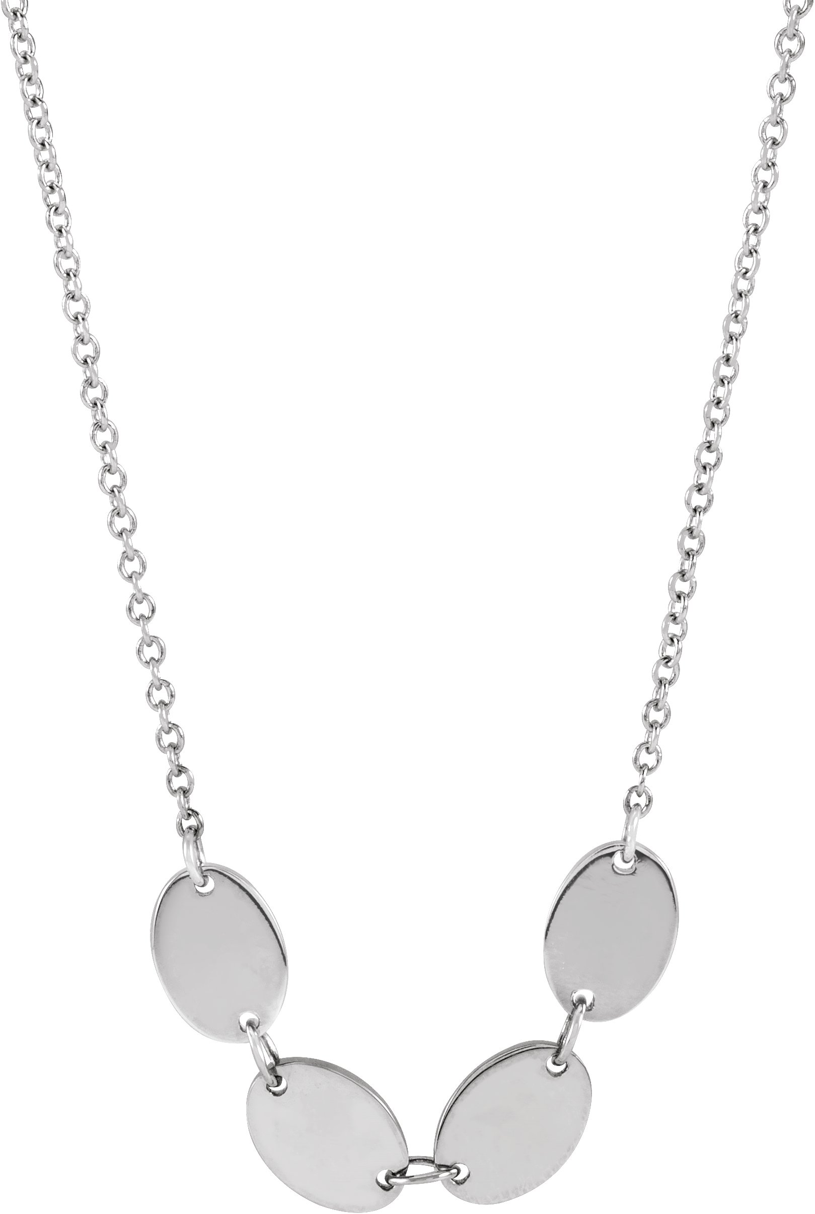 Sterling Silver 4-Disc Engravable Family Disc 18" Necklace