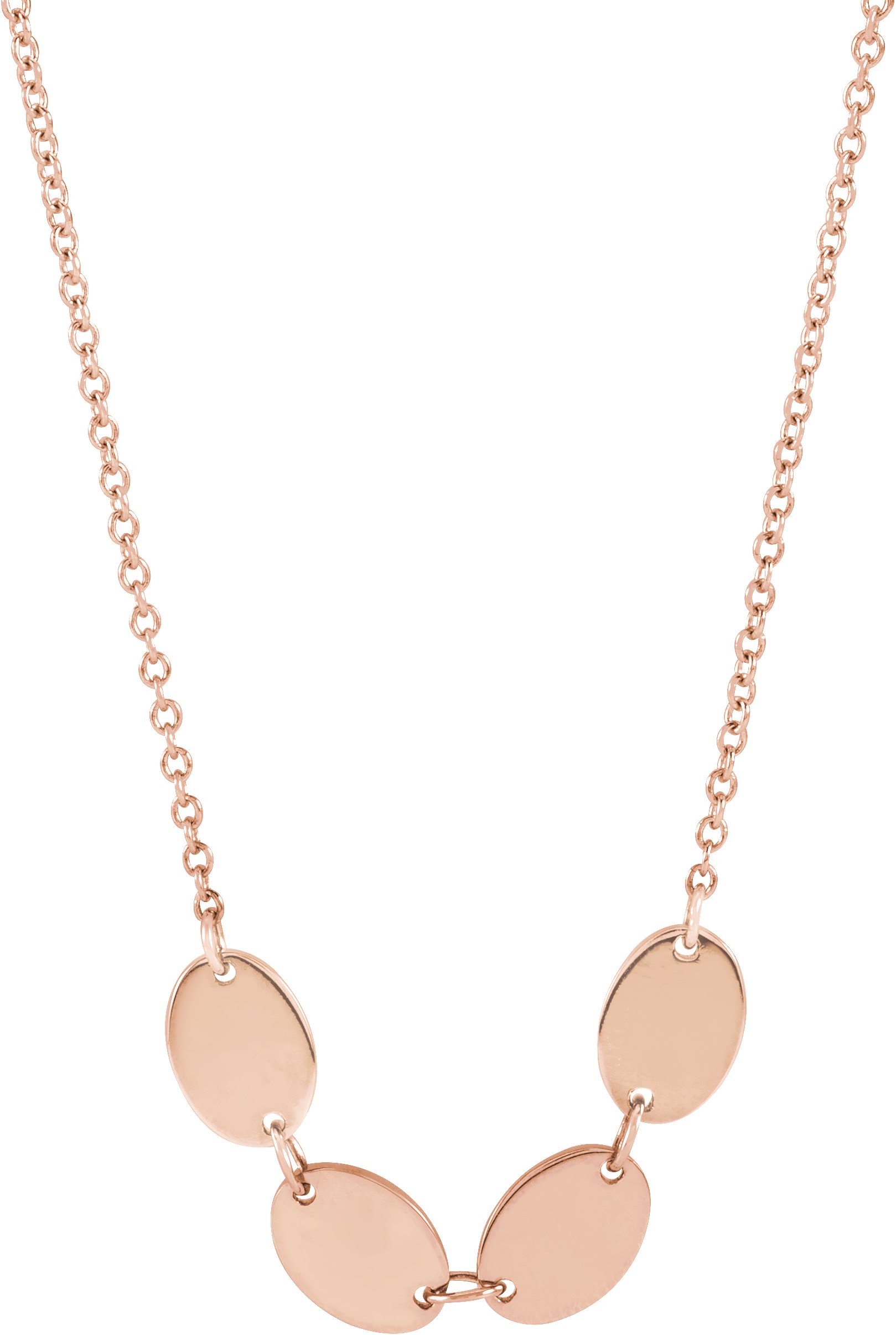 Engravable Family Oval Disc Necklace