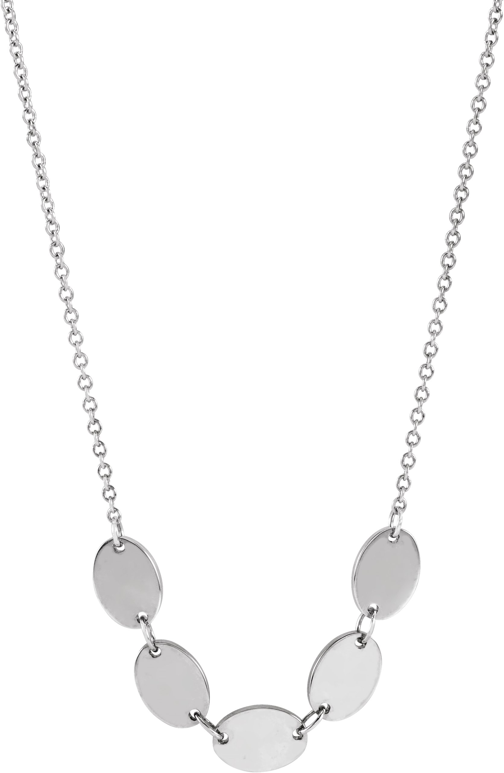 Sterling Silver 5-Disc Engravable Family Disc 18" Necklace