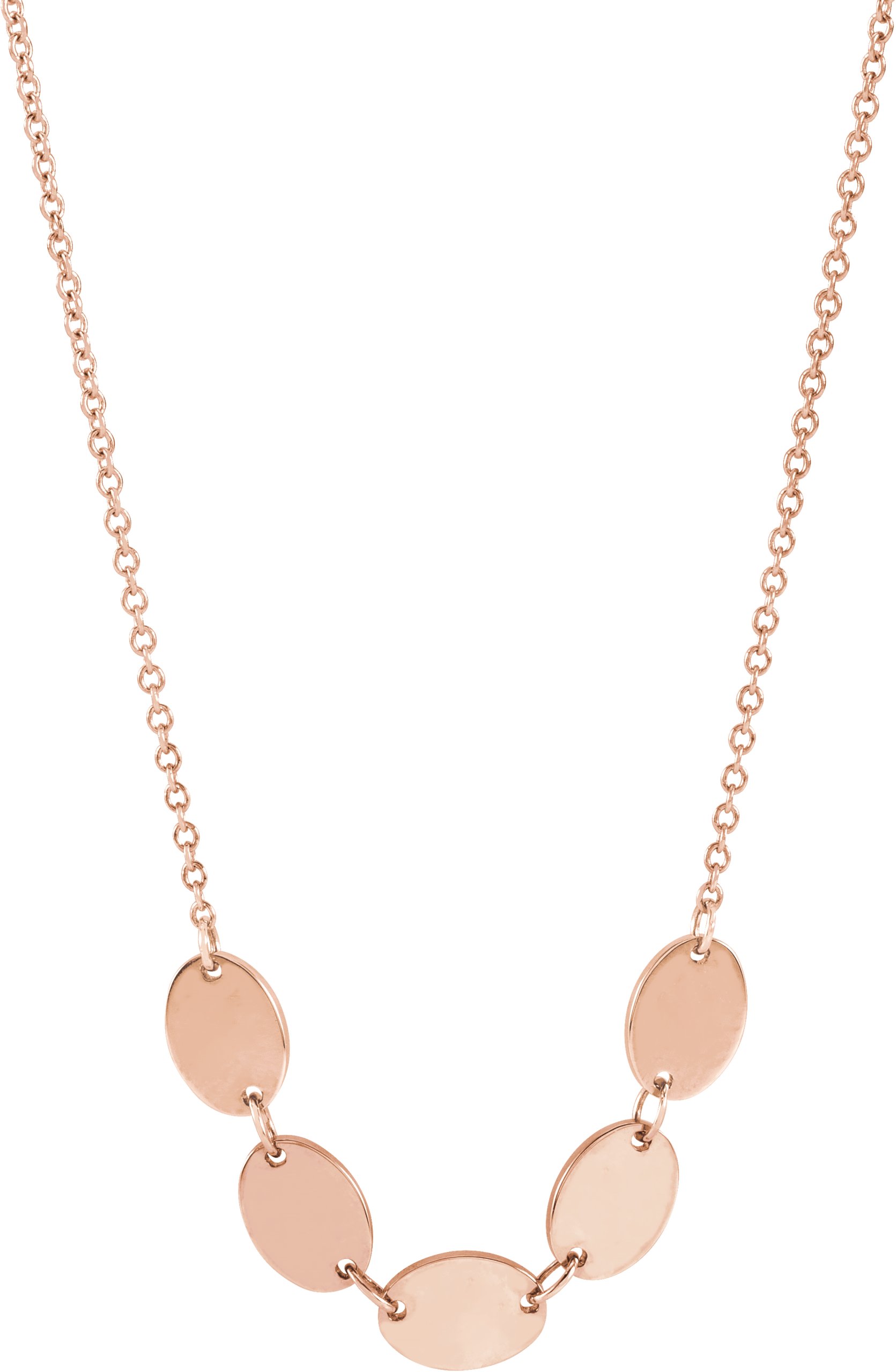 Engravable Family Oval Disc Necklace