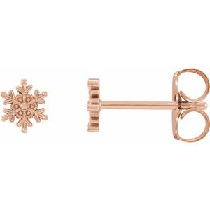 14k White Gold 5.1x4.5 mm Petite Snowflake Earrings 14k White Gold 5.1x4.5 mm Petite Snowflake Earrings