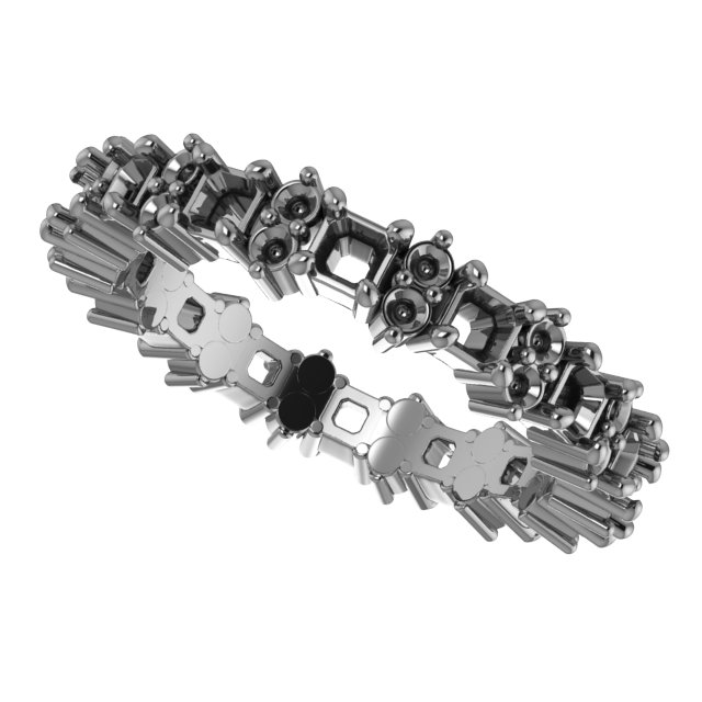 4.5x3 mm Emerald Eternity Band Mounting view 5