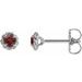 Sterling Silver 4.5 mm Natural Mozambique Garnet Claw-Prong Rope Earrings