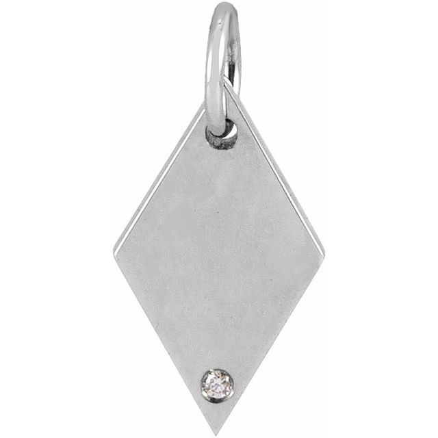 Platinum .005 CT Natural Diamond Rhombus Pendant