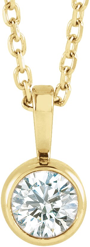 Bezel-Set Solitaire Necklace or Pendant