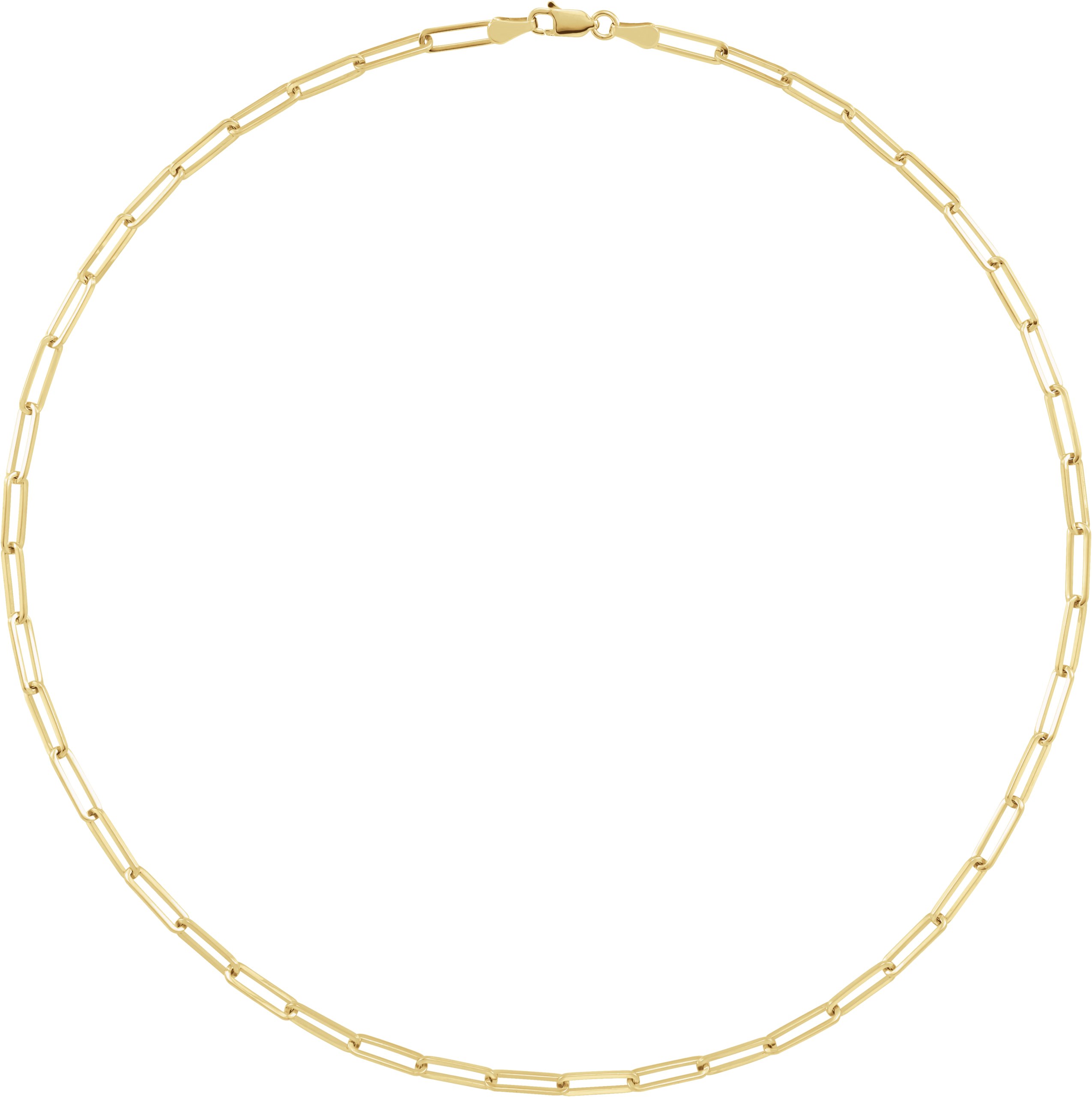 14K Yellow 3.85 mm Paperclip-Style 18 Chain