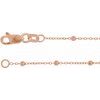 14K Rose 1.7 mm Cable Chain 7 inch Bracelet with Faceted Beads Ref 17997572