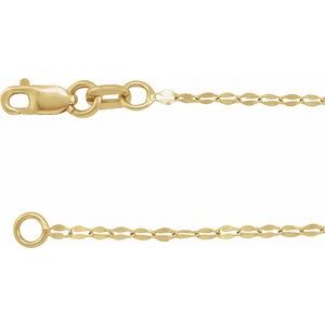 14K Yellow 1.4 mm Keyhole Link 18" Chain