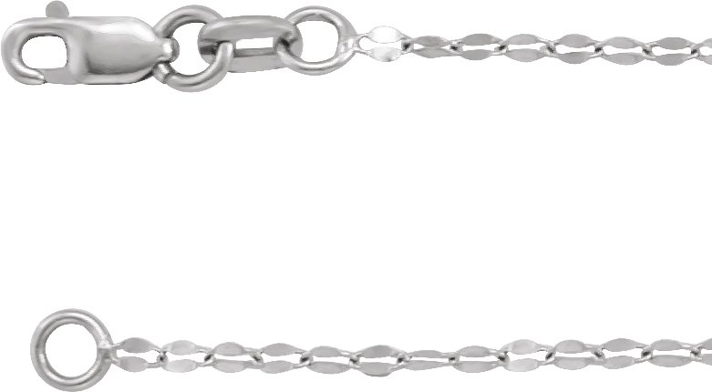 14K White 1.4 mm Keyhole Link 24" Chain