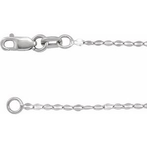 14K White 1.4 mm Keyhole Link 18" Chain