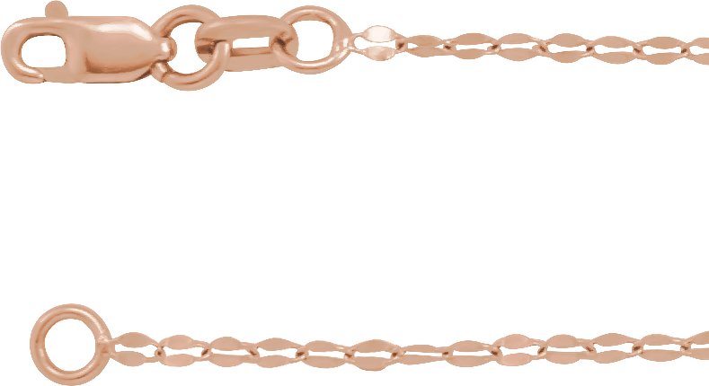 14K Rose 1.4 mm Keyhole Link 18 inch Chain Ref 17997657