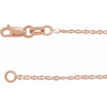 14K Rose 1.4 mm Keyhole Link 16 inch Chain Ref 17997656