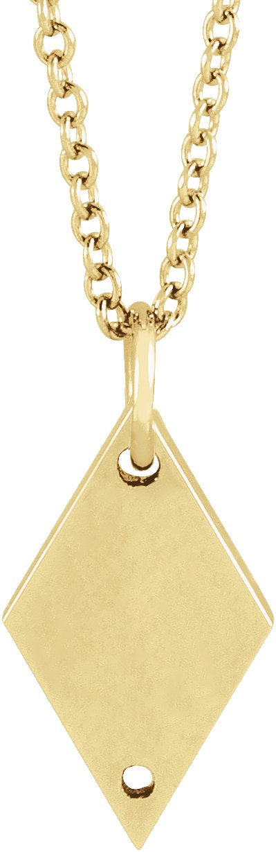 Engravable Rhombus Necklace or Pendant