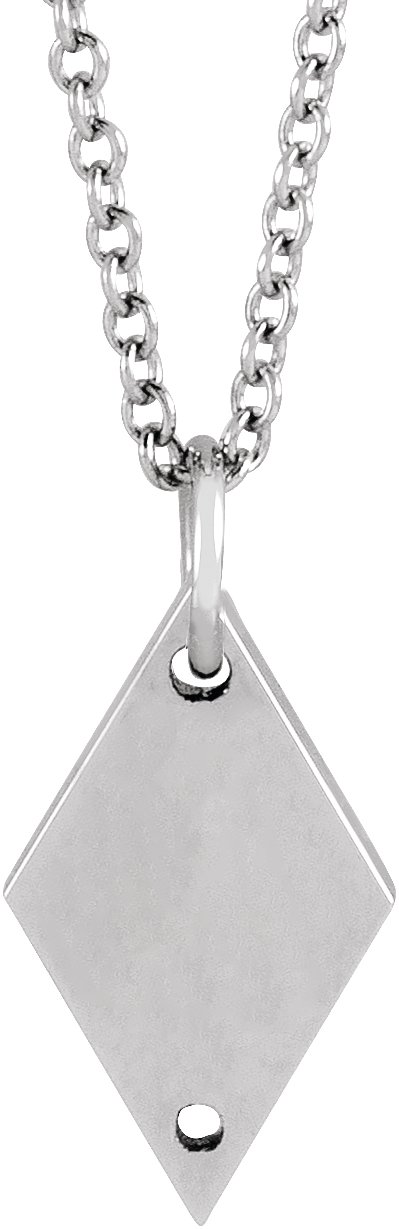 Engravable Rhombus Necklace or Pendant