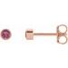 14K Rose 2.5 mm Round Natural Pink Tourmaline Micro Bezel-Set Earrings