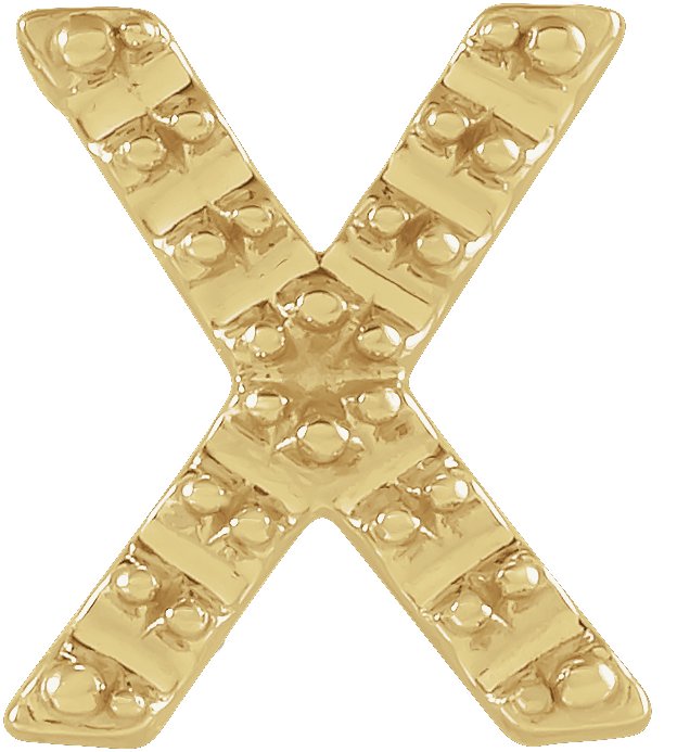 14K Yellow Single Initial X Earring Mounting