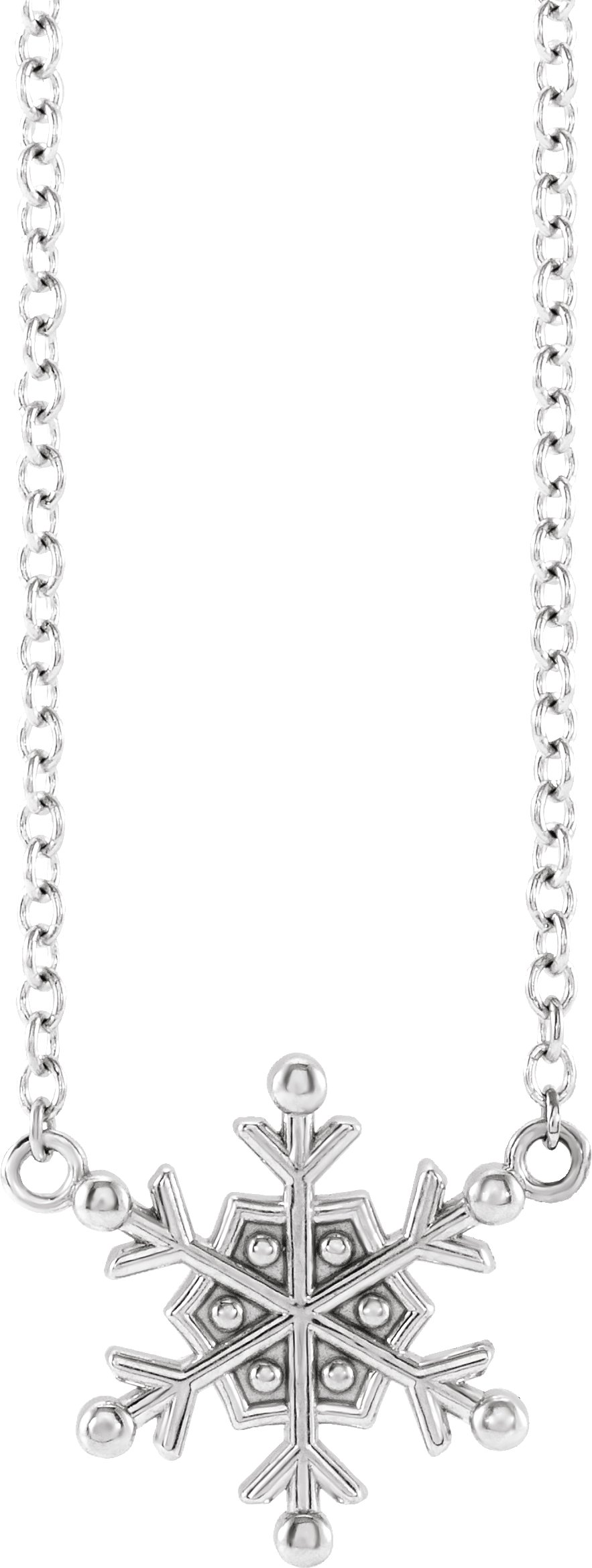 Sterling Silver Petite Snowflake 18" Necklace