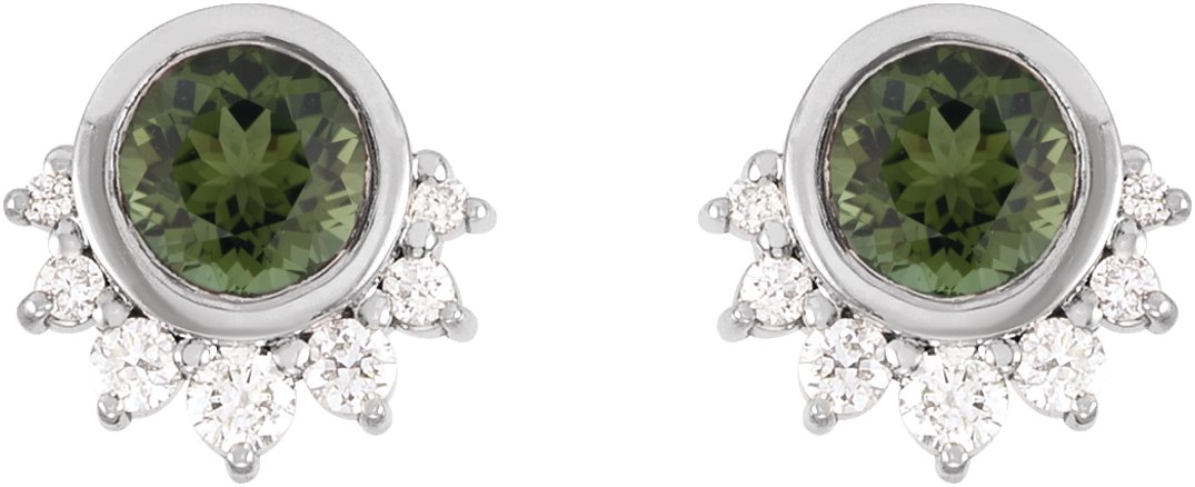 Natural Tanzanite & .08 CTW Natural Diamond Earrings view 2