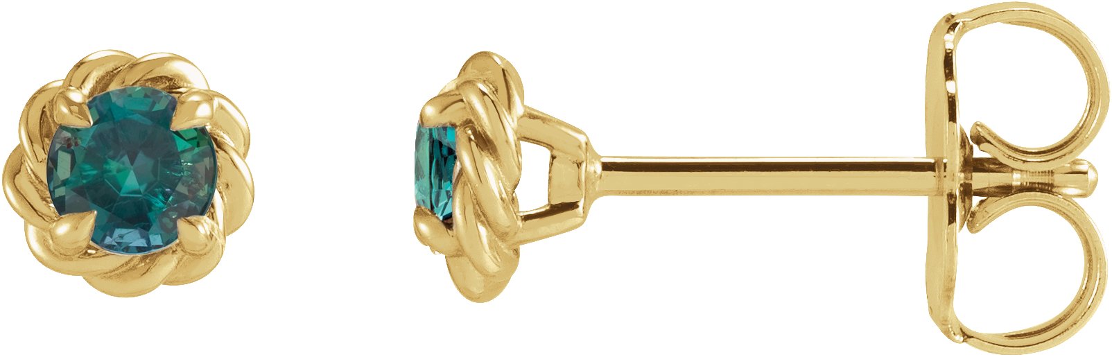Round 4-Prong Claw Rope Stud Earrings