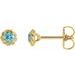 14K Yellow 5 mm Natural Blue Zircon Claw-Prong Rope Earrings