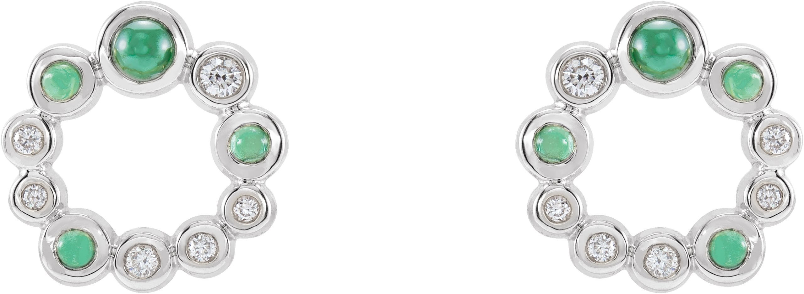 Natural Emerald & 1/8 CTW Natural Diamond Earrings view 2