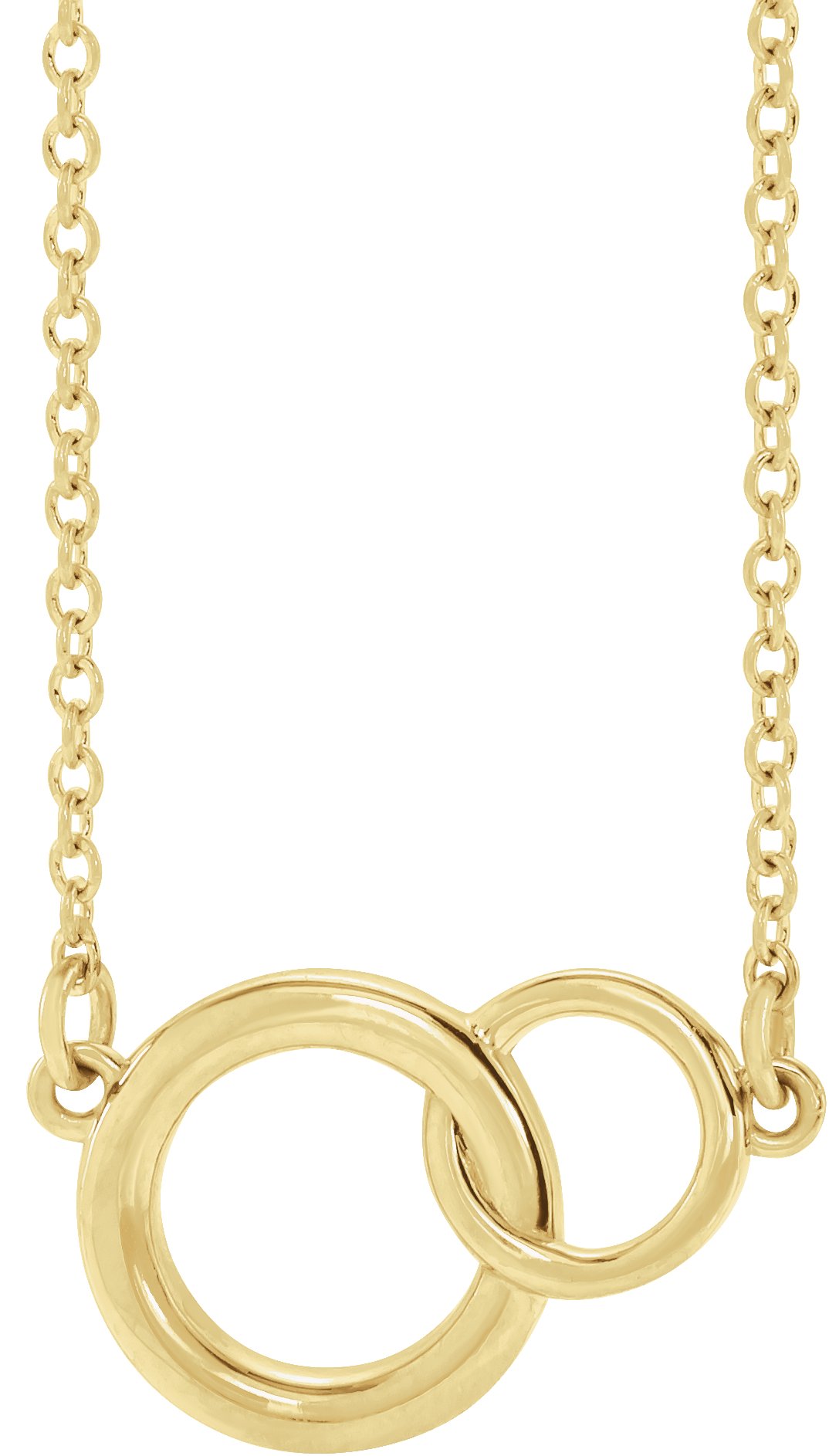 14K Yellow Interlocking Circle 16-18 Necklace