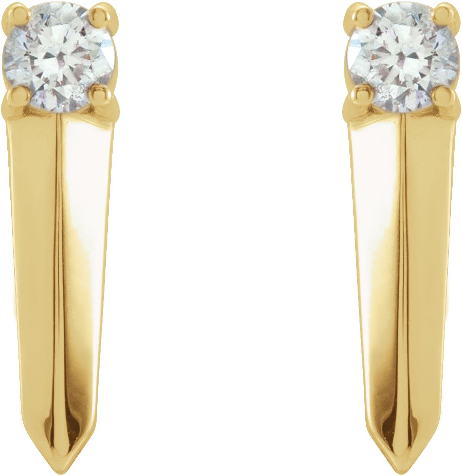14K Yellow 1/6 CTW Natural Diamond Knife-Edge Bar Earrings