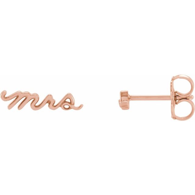 14K Rose Mrs Earrings