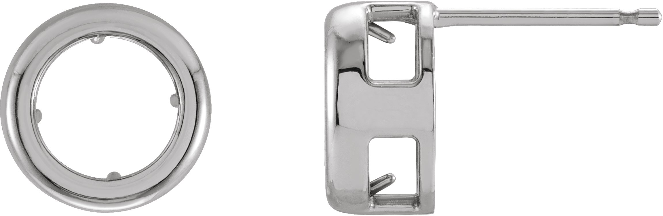 Round Back-Set Bezel Earrings