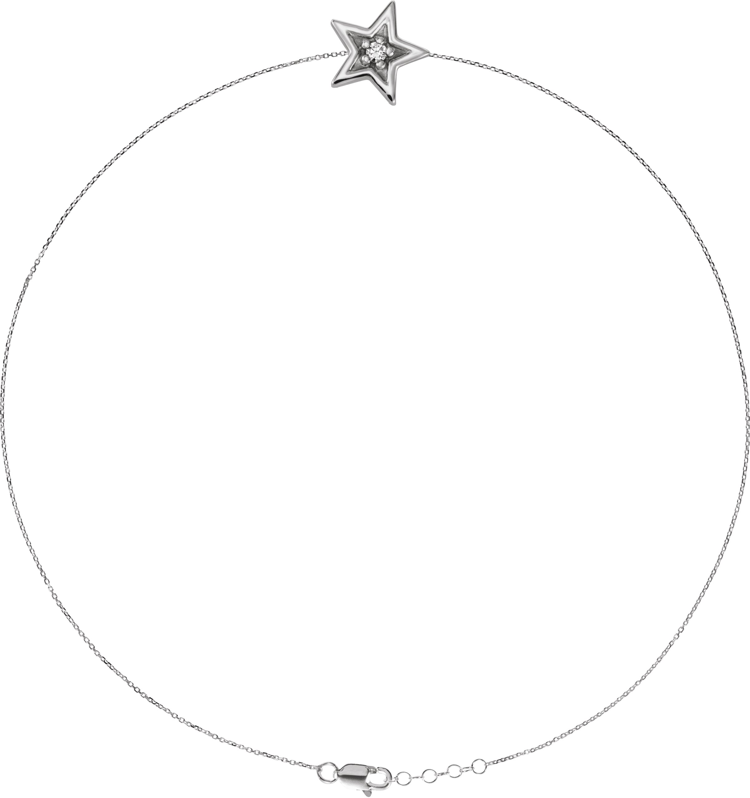 14K White .01 CT Diamond Star Trim 6-7