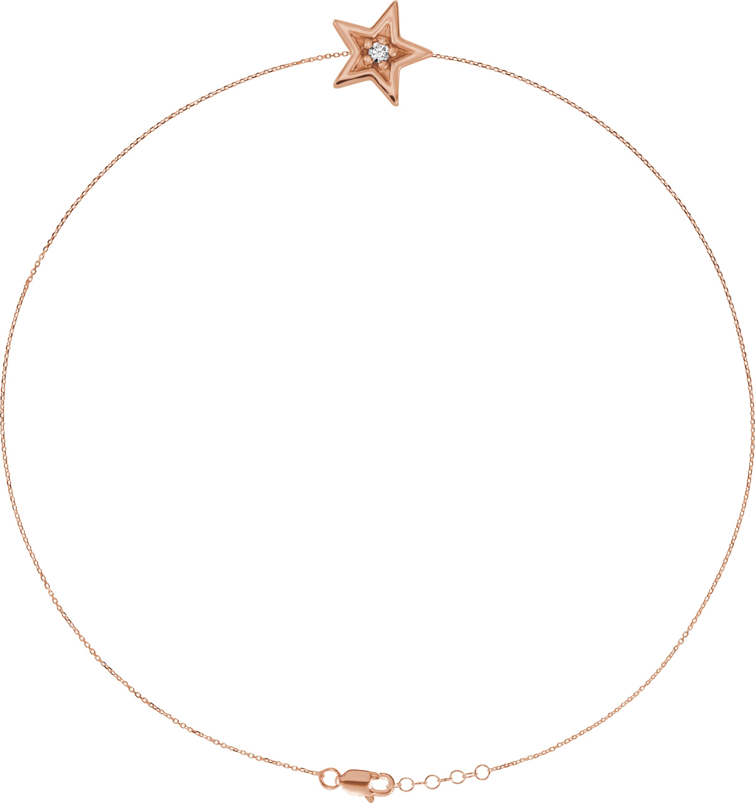 14K Rose .01 CT Diamond Star Trim 6-7