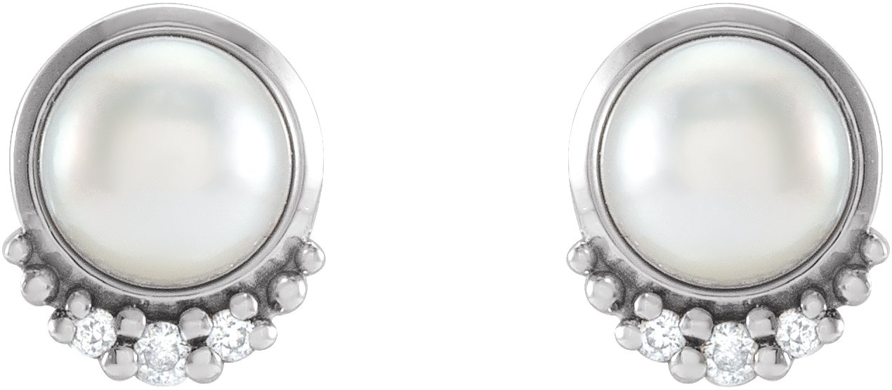 Alternative view of Accented Pearl Earrings