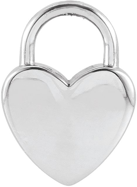 Sterling Silver Engravable Heart Lock Pendant