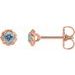 14K Rose 4.5 mm Natural Aquamarine Claw-Prong Rope Earrings