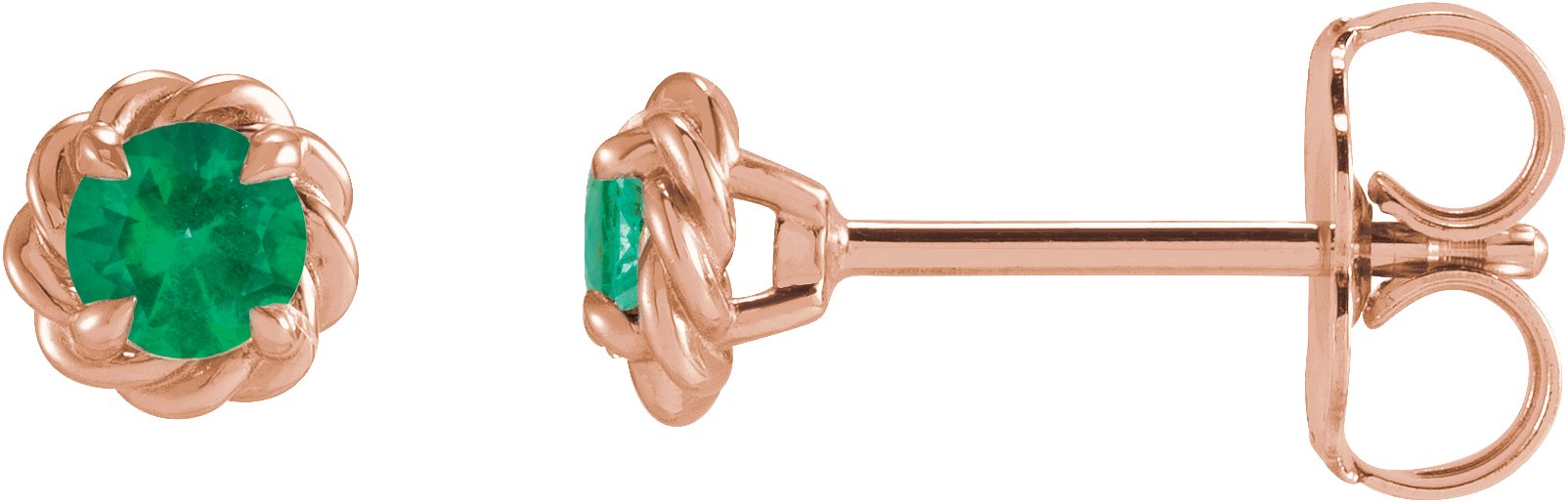 Round 4-Prong Claw Rope Stud Earrings