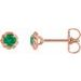 14K Rose 3 mm Natural Emerald Claw-Prong Rope Earrings