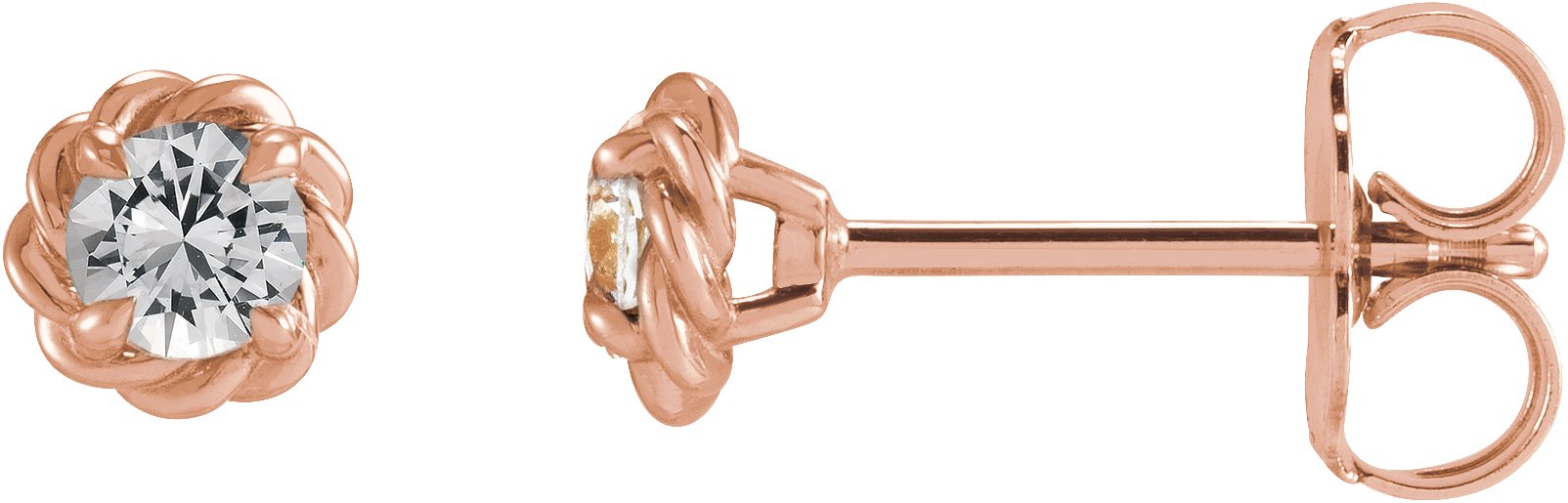Round 4-Prong Claw Rope Stud Earrings
