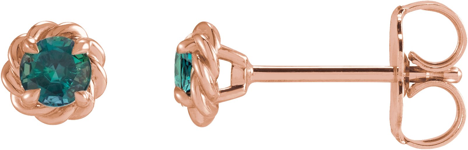 Round 4-Prong Claw Rope Stud Earrings