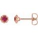 14K Rose 4 mm Lab-Grown Ruby Claw-Prong Rope Earrings