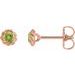14K Rose 4 mm Natural Peridot Claw-Prong Rope Earrings