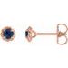 14K Rose 3 mm Natural Blue Sapphire Claw-Prong Rope Earrings
