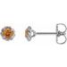 Sterling Silver 4 mm Natural Citrine Claw-Prong Rope Earrings