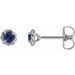 14K White 4 mm Natural Blue Sapphire Claw-Prong Rope Earrings