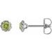 14K White 3 mm Natural Peridot Claw-Prong Rope Earrings