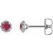 Sterling Silver 5 mm Natural Ruby Claw-Prong Rope Earrings