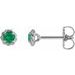 14K White 4 mm Lab-Grown Emerald Claw-Prong Rope Earrings