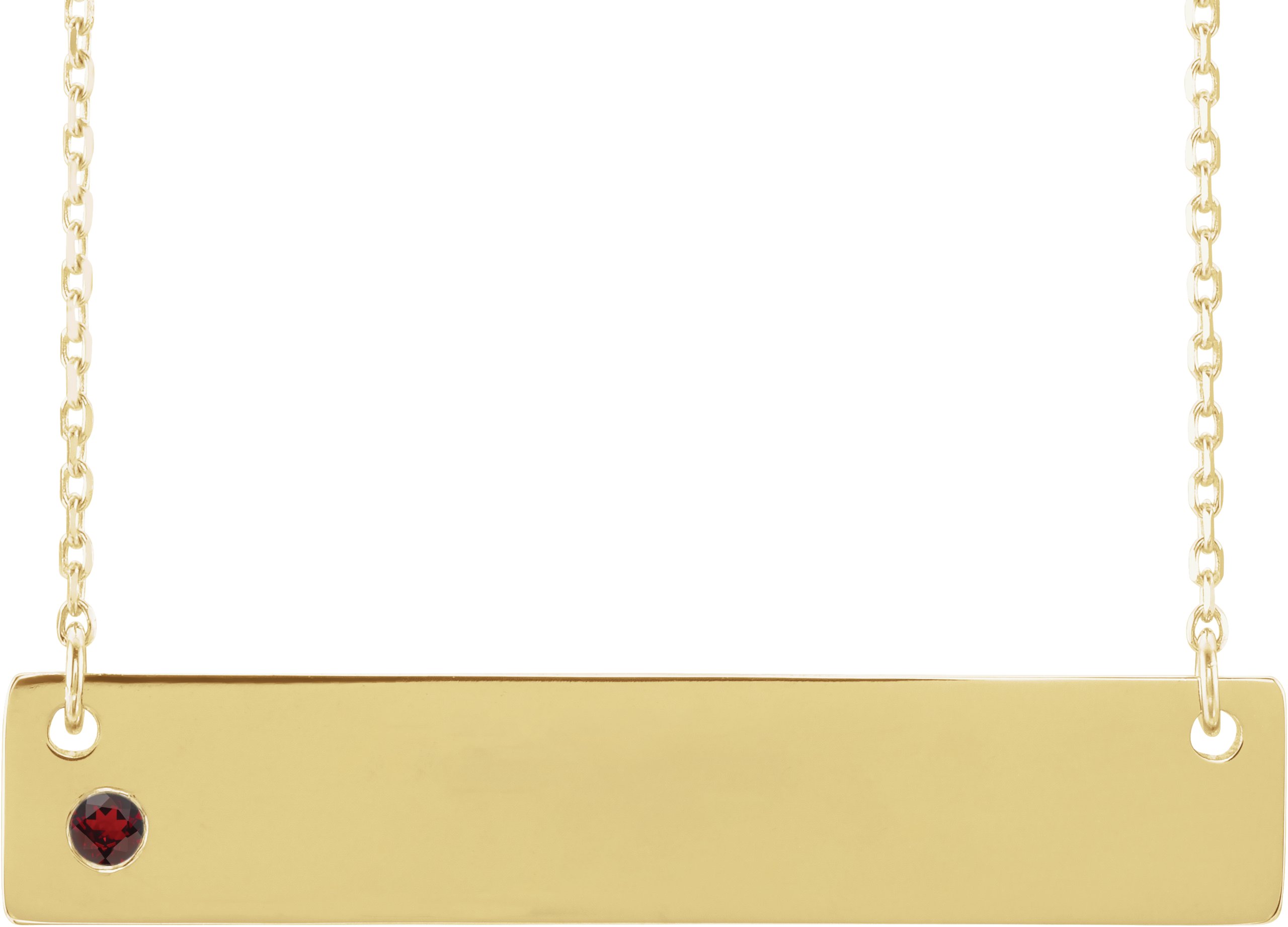 14K Yellow Mozambique Garnet Family Bar 16 18 inch Necklace Ref 16233697
